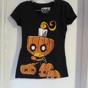 Akumu Ink Women's 2014 Spooky Pumpkin Black Graphic Short Sleeve Tee